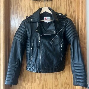 Vintage Black Leather Biker Jacket